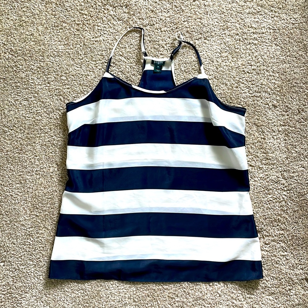 Racerback navy and white striped camisole